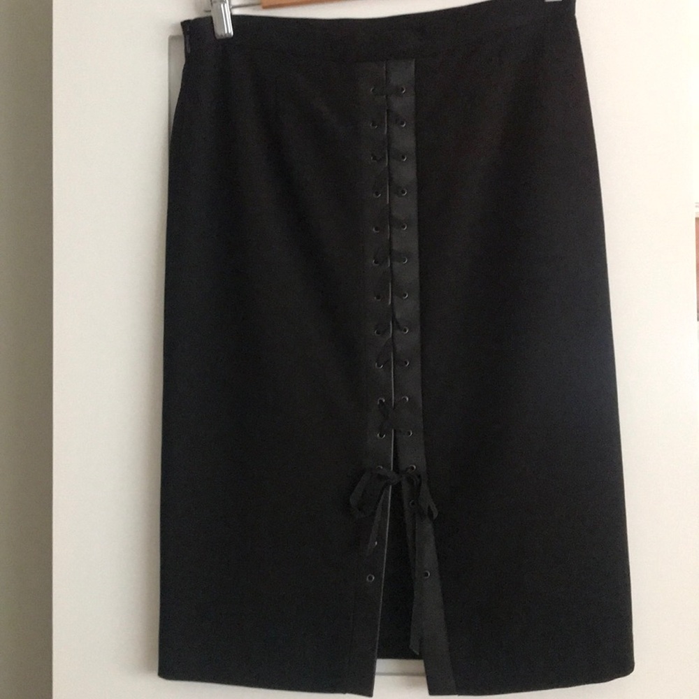 BCBG Max Azaria  back lace-up pencil skirt